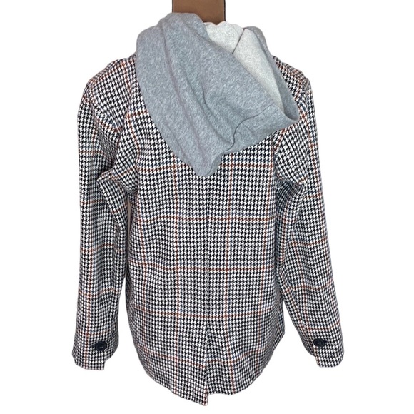Mystree hooded layered houndstooth double breasted blazer size S - Picture 2 of 14